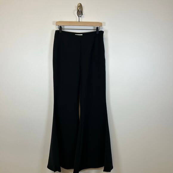 Anthropologie Black Flared Bell Bottom Trousers Size 10 Modern Statement Pants - Picture 5 of 10